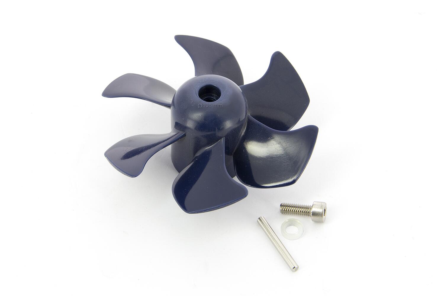 6-blade propeller, 110mm diameter., blue, for 30kgf BOW PRO thruster