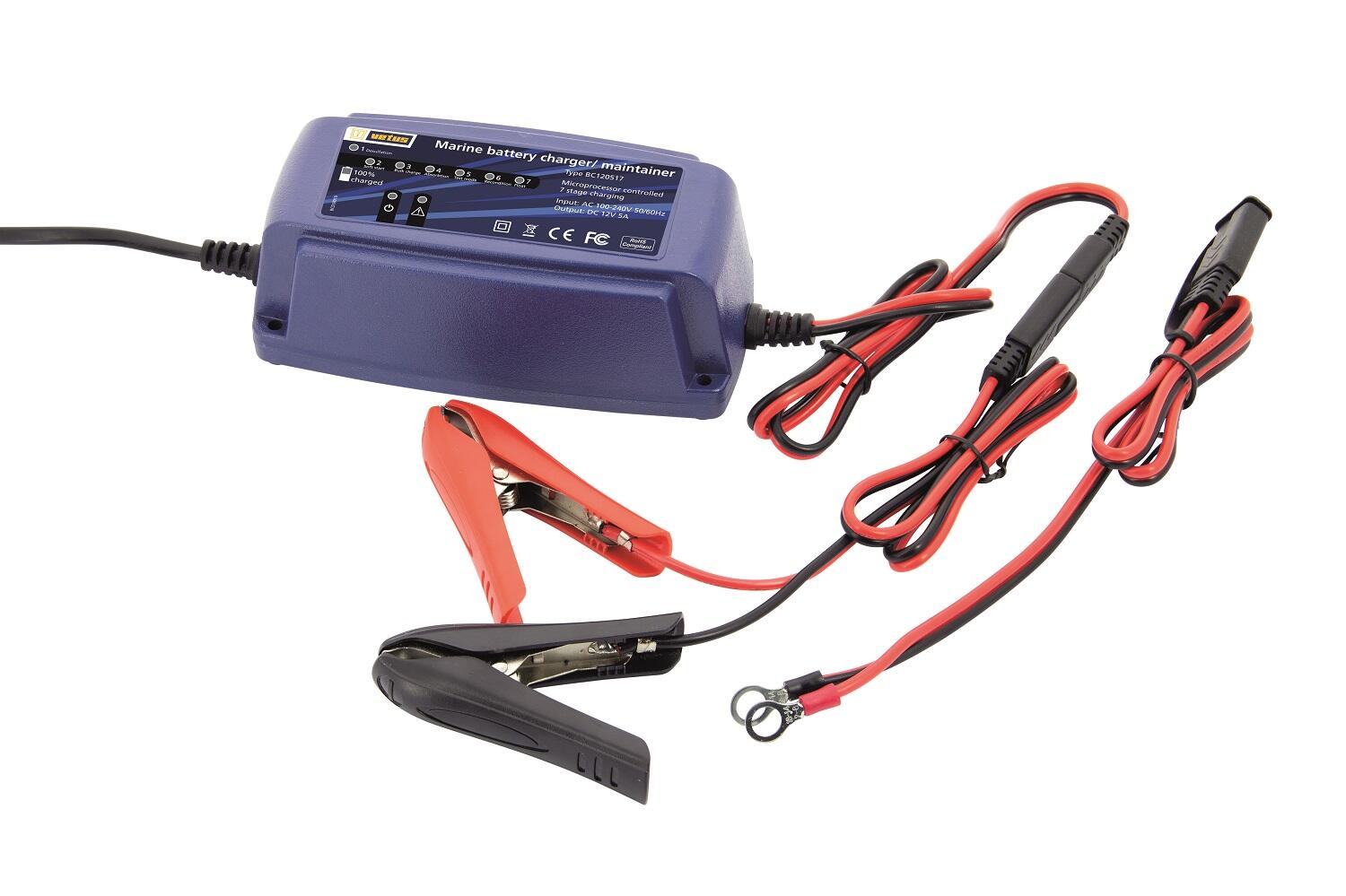 Battery charger, 12V, 5A, 7-Stage charge program