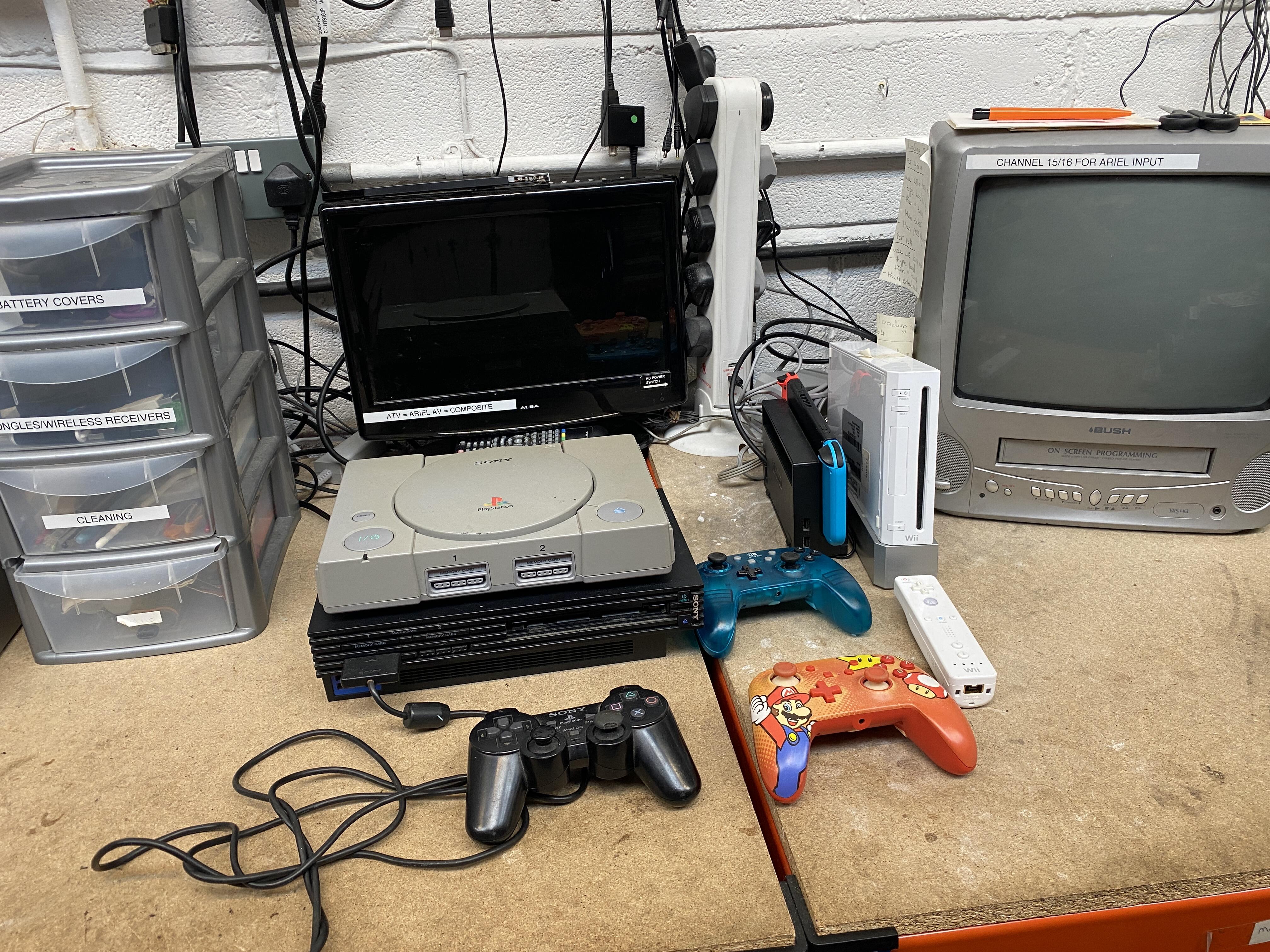 Retro Gamer Heaven work bench for cleaning and testing retro games