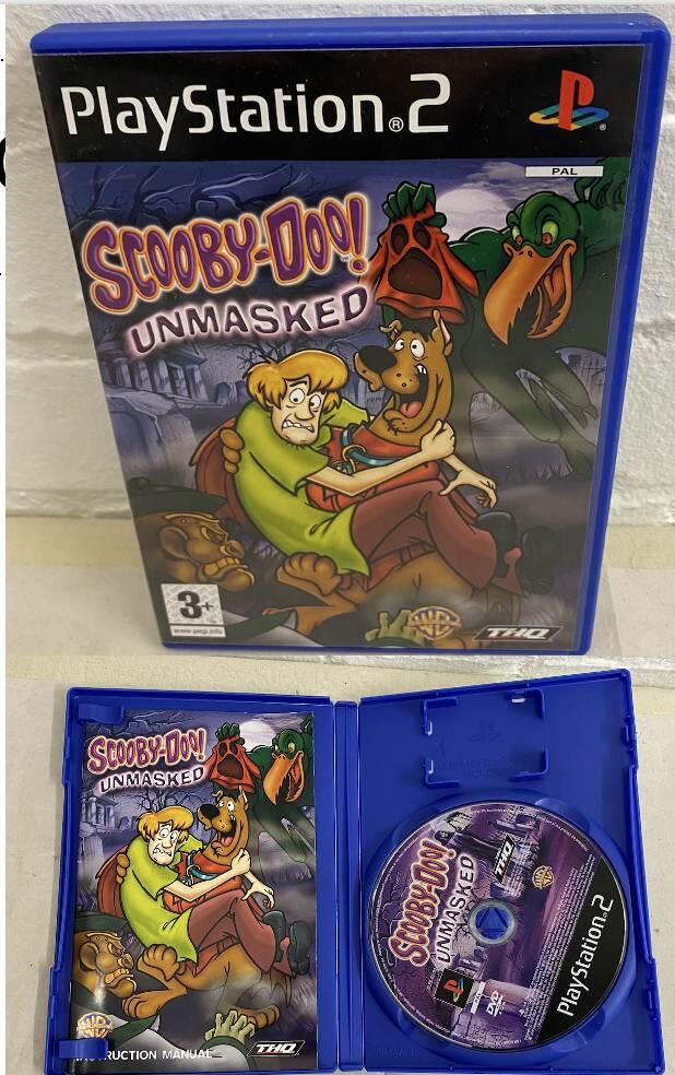 Scooby-Doo! Unmasked PS2 game with case, manual, and disc in excellent condition.