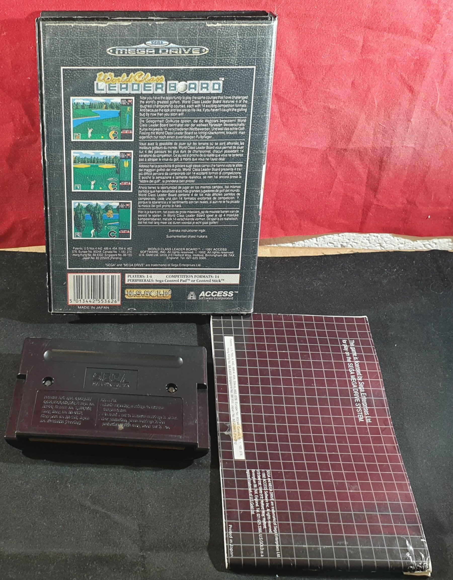 World Class Leader Board Golf Sega Mega Drive Box Cart and Manual Front