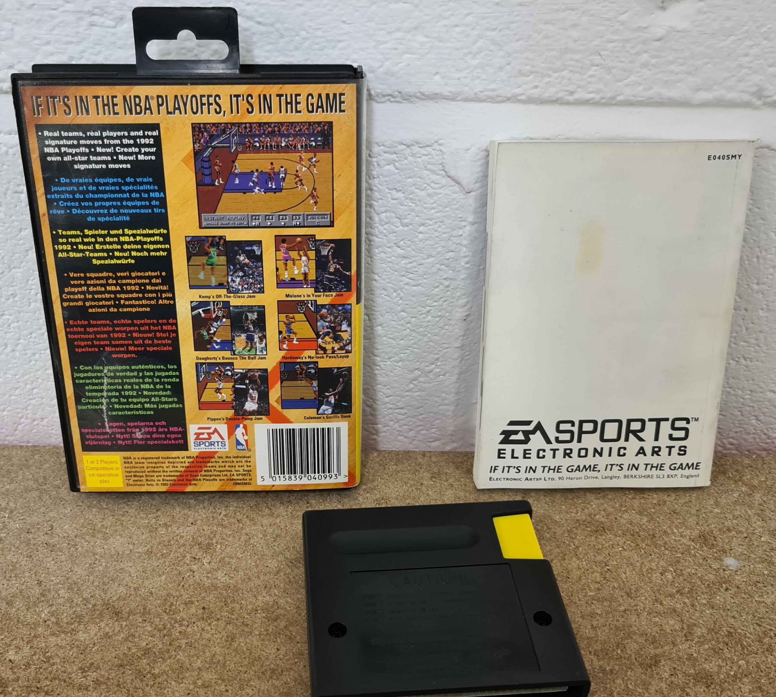Bulls vs Lakers Sega Mega Drive box, manual & cart back