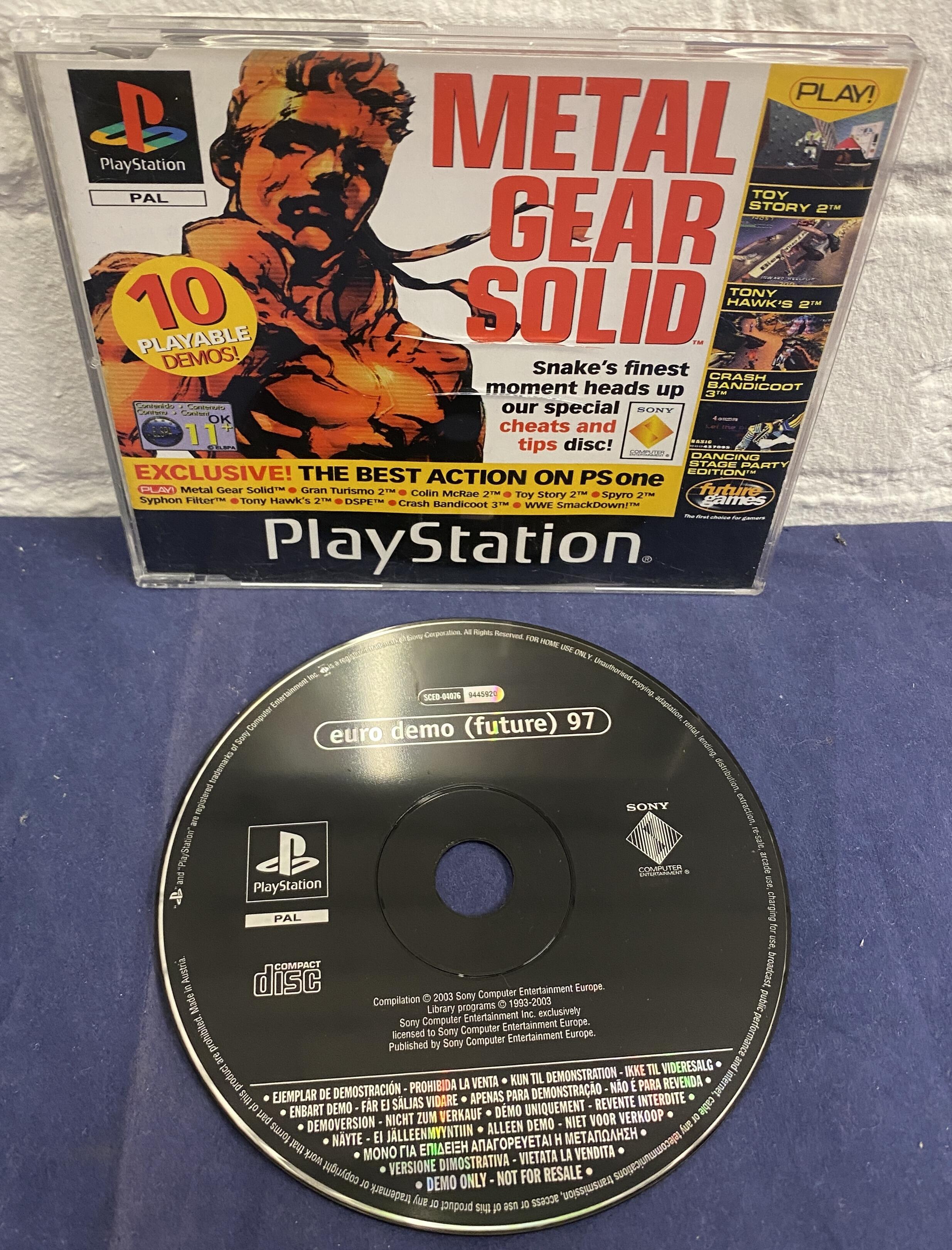 Metal Gear Solid PS1 Euro Demo Disc 97 Rare PlayStation