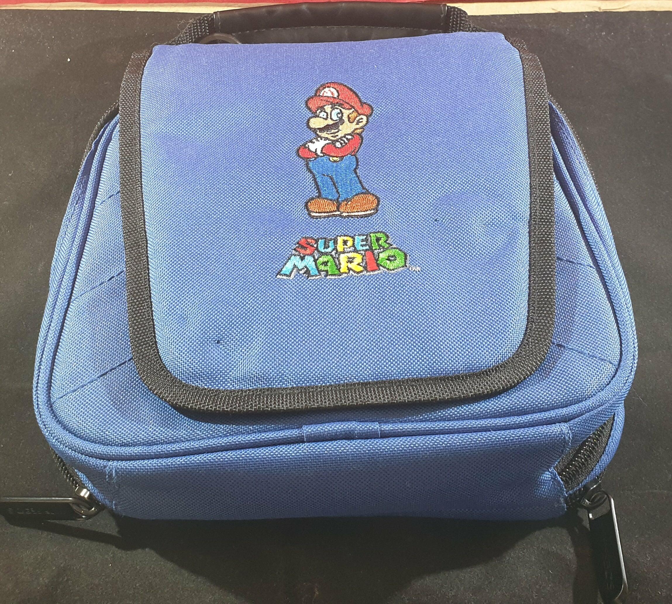 Official Super Mario Nintendo 3DS Universal Transporter Case – front view featuring vibrant Mario artwork on a durable zippered pouch.