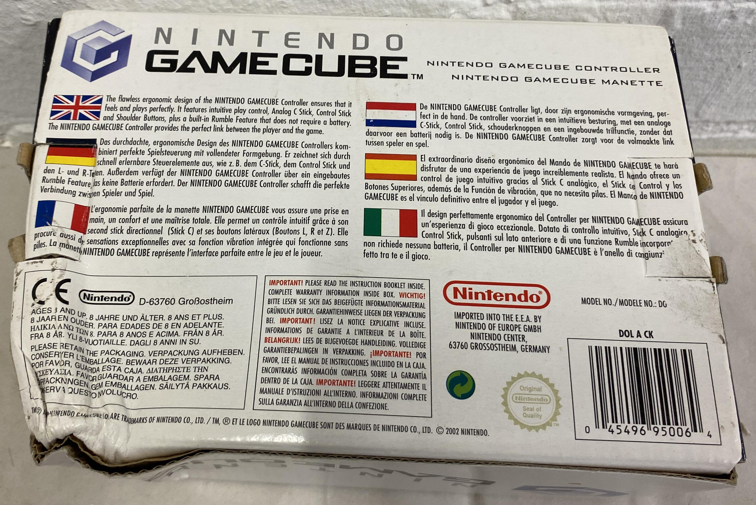 Boxed official black Nintendo GameCube controller