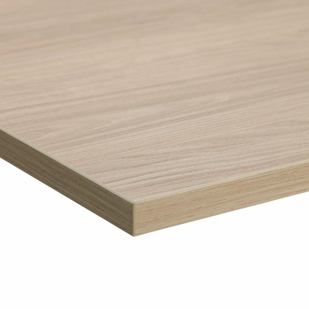 Close-up of Natural Oak MFC desk top showing woodgrain texture and finish
