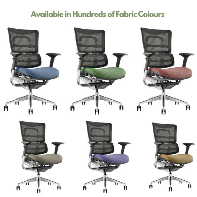 i29 ergonomic office chair with fabric seat available in multiple colours