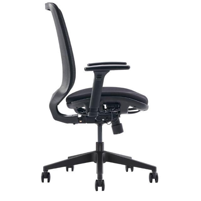 C19 ergonomic office chair side profile showing adjustable arms