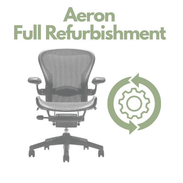 Herman Miller Aeron chair fully stripped and rebuilt during refurbishment process
