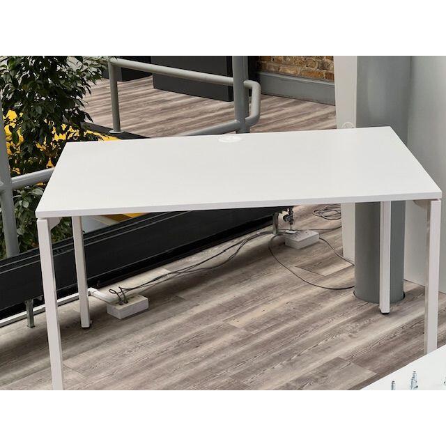 Refurbished Kinnarps Nexus white office desk 1200x600 front view from All About the Office