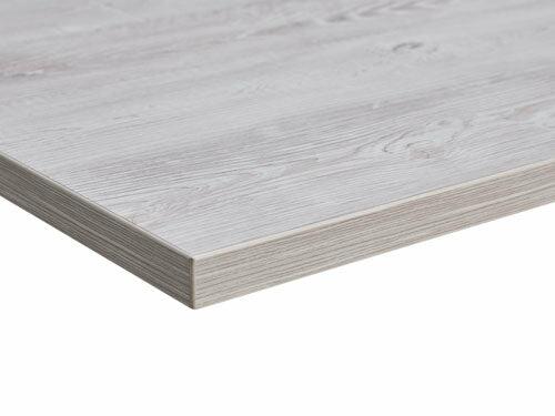Close-up of Cascina Pine MFC desk top showing woodgrain texture