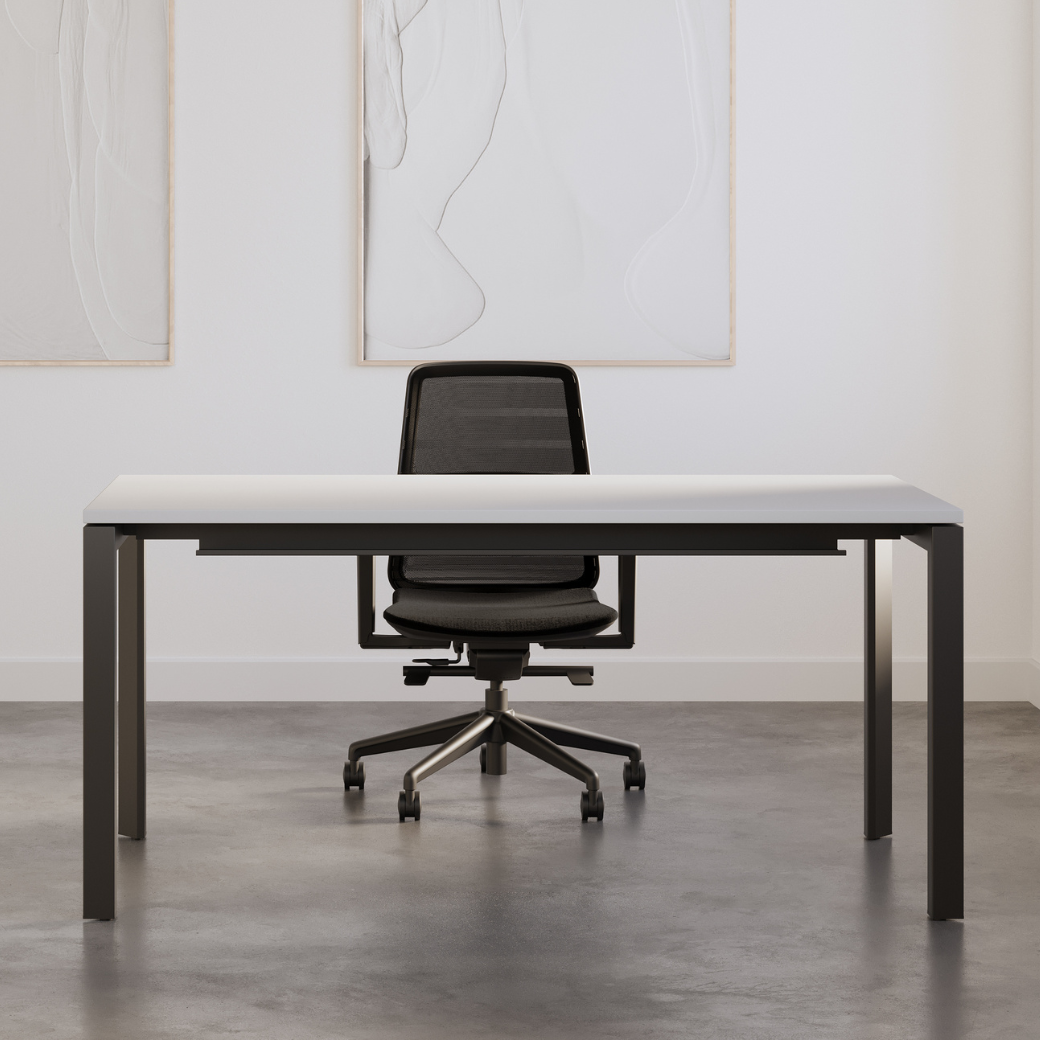 Lavoro Firmo fixed height office desk with tapered legs and modern design