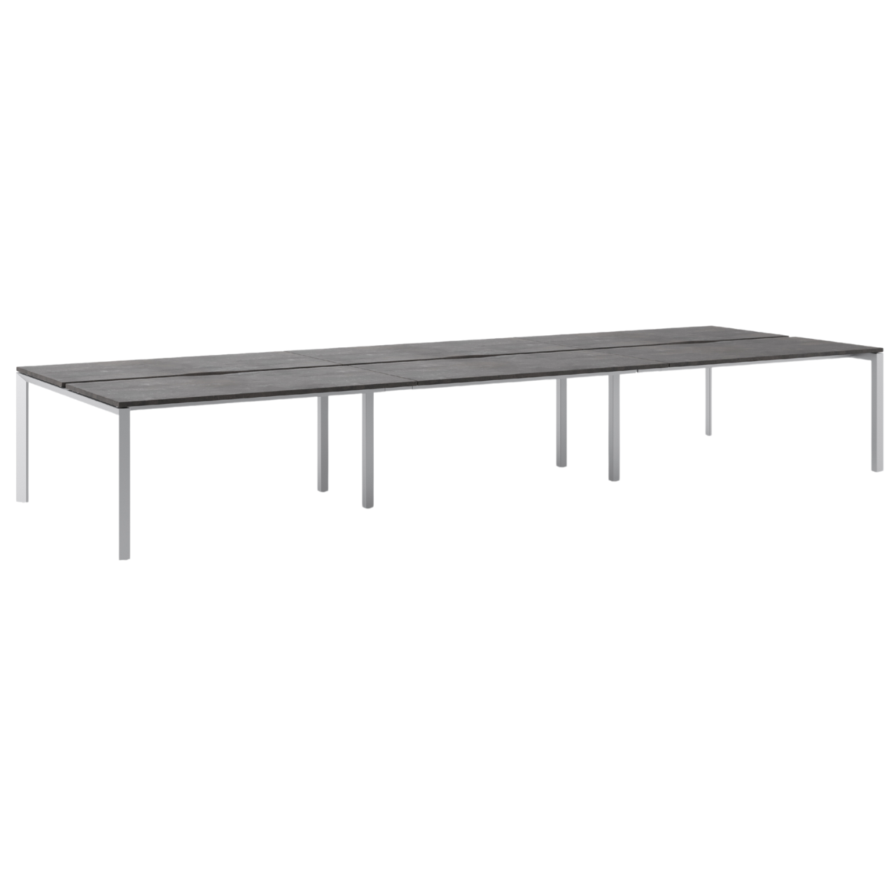 Durable 6-user Firmo desk system with FSC certified desktops and adjustable feet