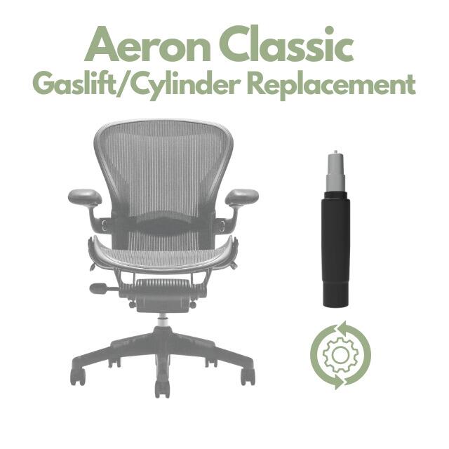 Herman Miller Aeron Classic chair gas lift cylinder being replaced