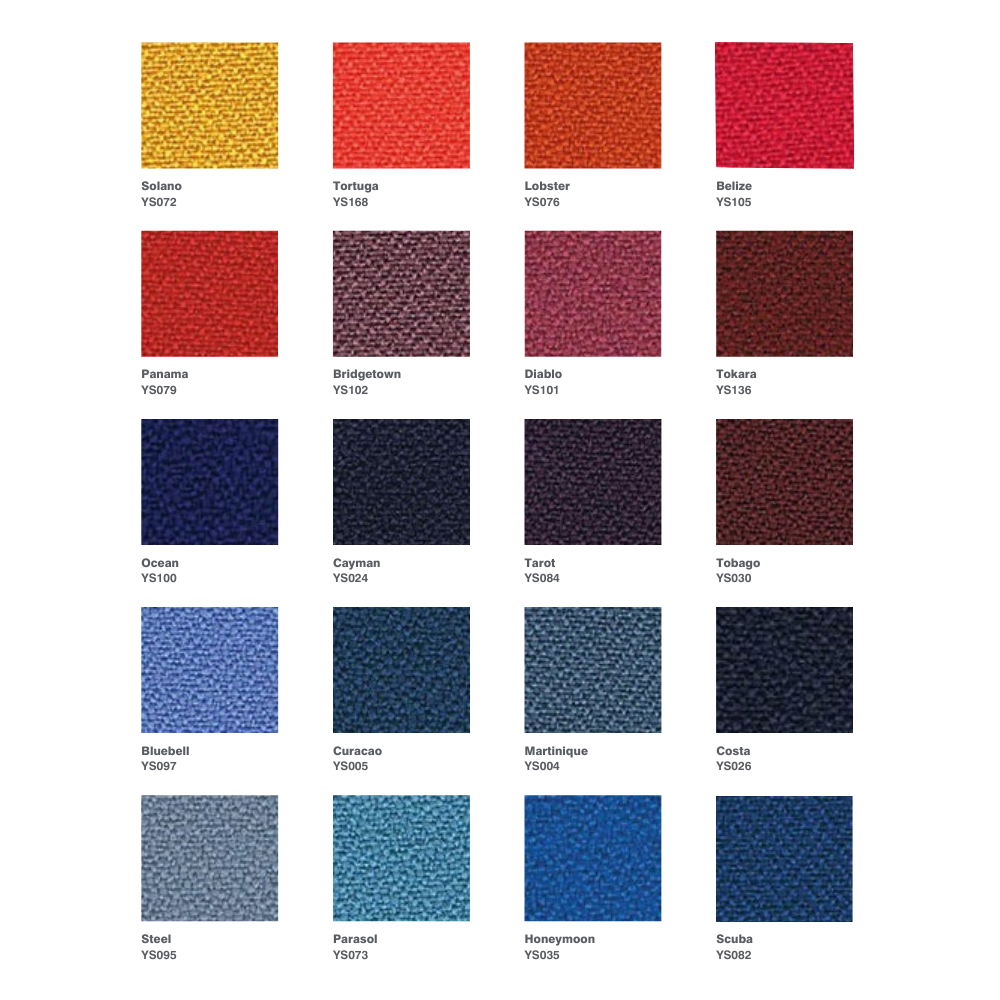 Chair colour chart showing multiple colours available page 2 of 2