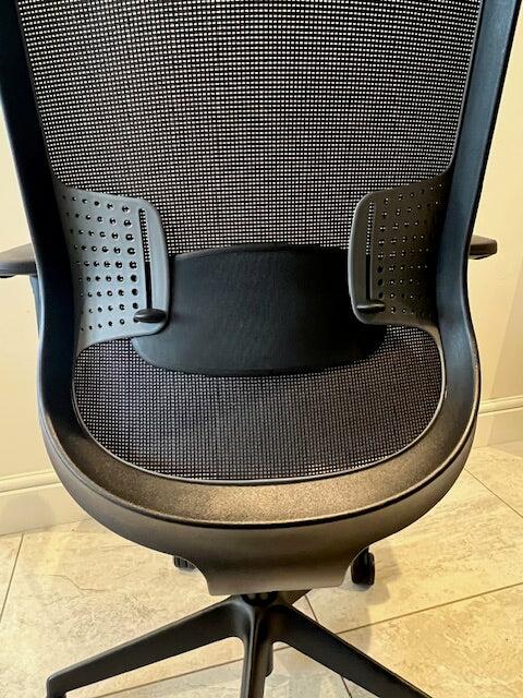 Rear view of Orangebox DO chair with technical mesh back and lumbar support