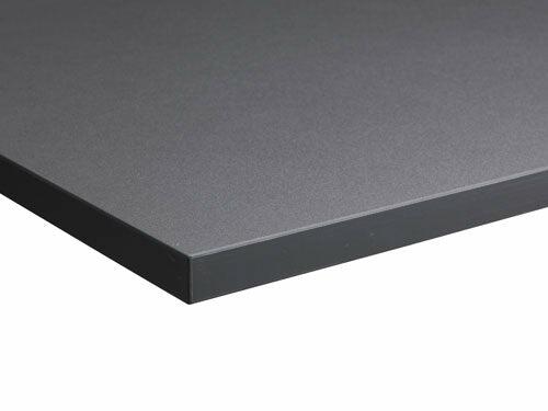 Close-up of graphite MFC desk top surface finish