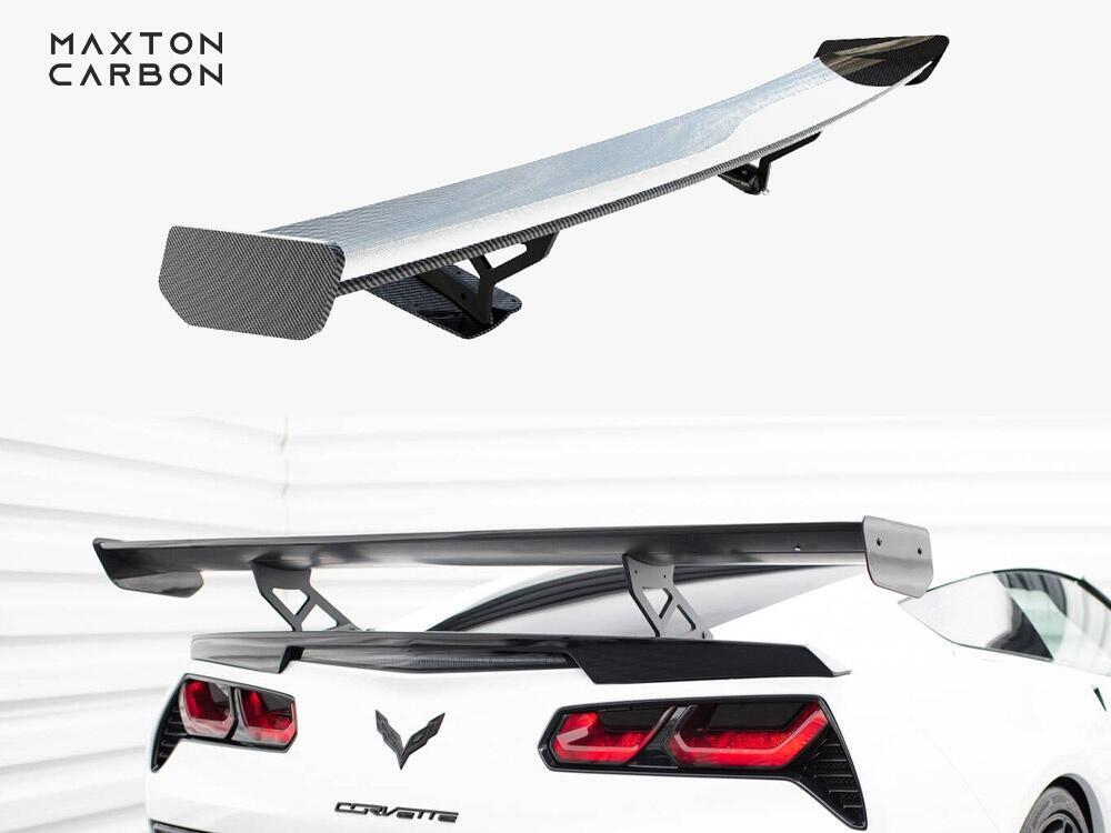 Carbon Spoiler With Internal Brackets Uprights Chevrolet Corvette Stingray / Grand Sport C7