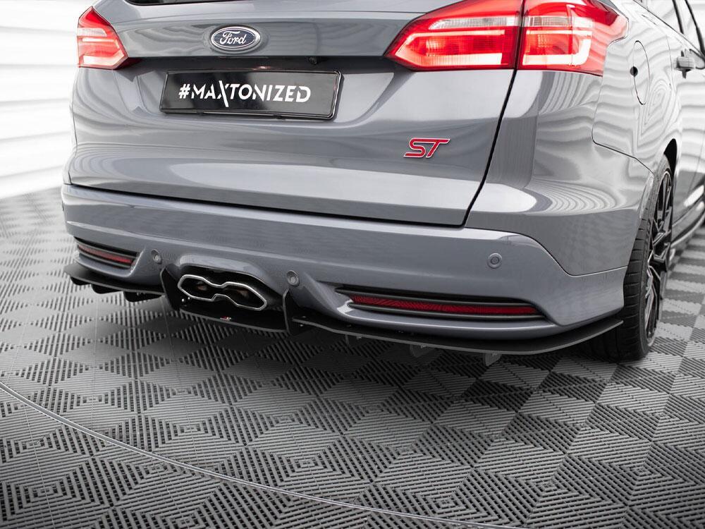 Rear Side Splitters Ford Focus ST Mk3 Estate - Carbon Look