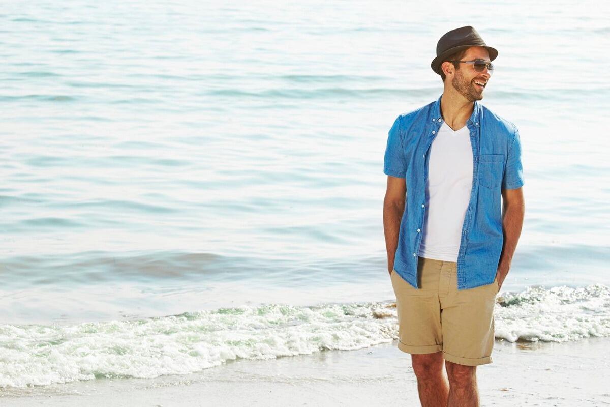 Big men's shorts including swim shorts, tailored shorts, and casual shorts in waist sizes 42" to 60", made from denim and stretch cotton for comfortable, stylish fits.