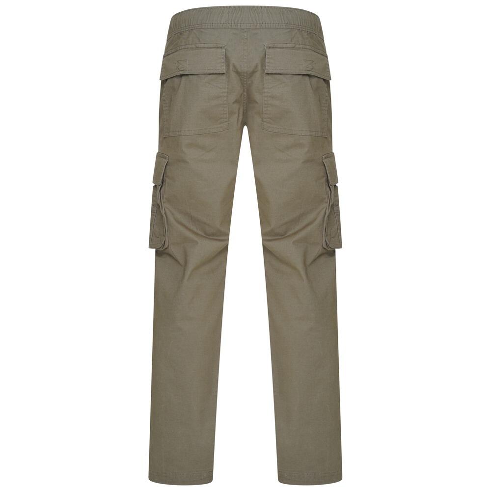 KAM Jeanswear khaki cargo pants with stretch fabric and classic styling