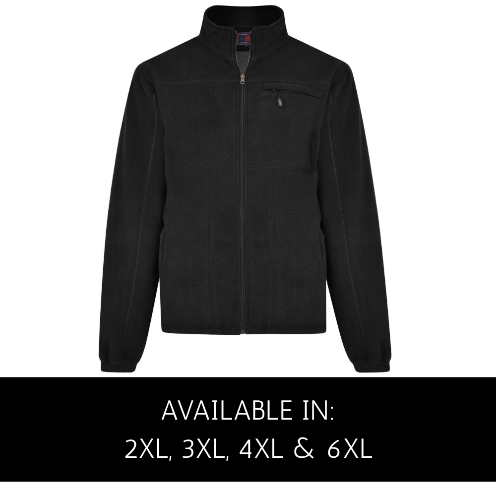 Men's Sherpa Lined Fleece Jacket in Black