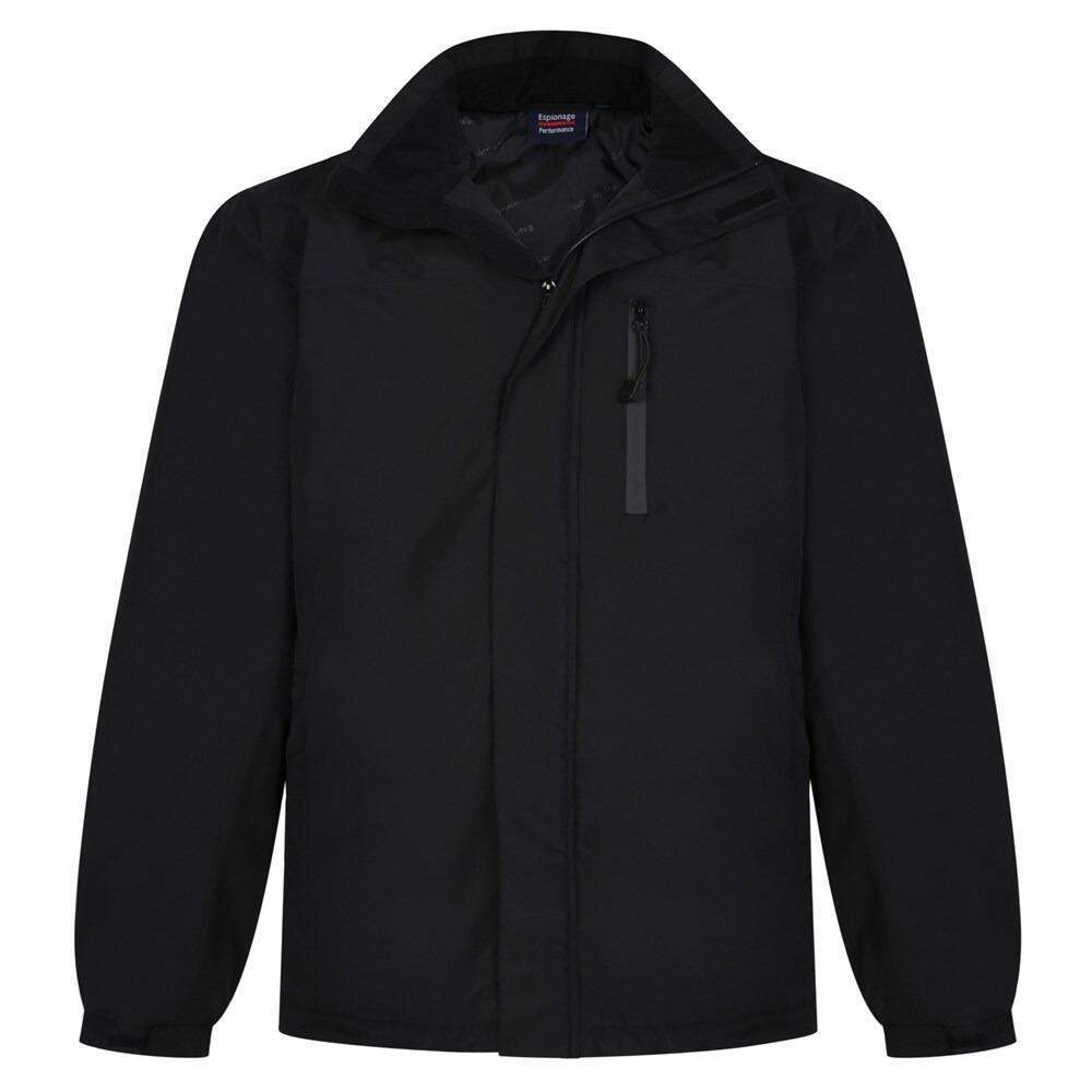 big men’s padded waterproof breathable coat in black, sizes 2XL to 6XL