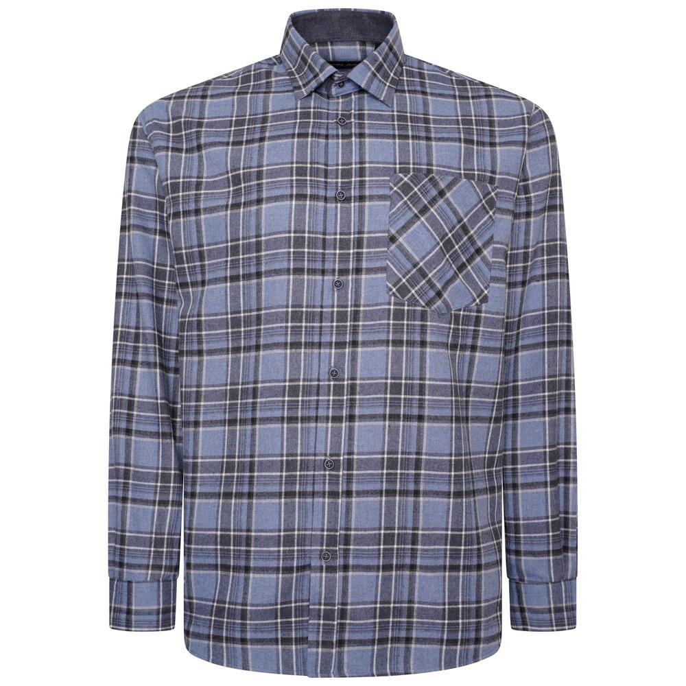 Men's Long Sleeve Flannel Shirt in Blue
