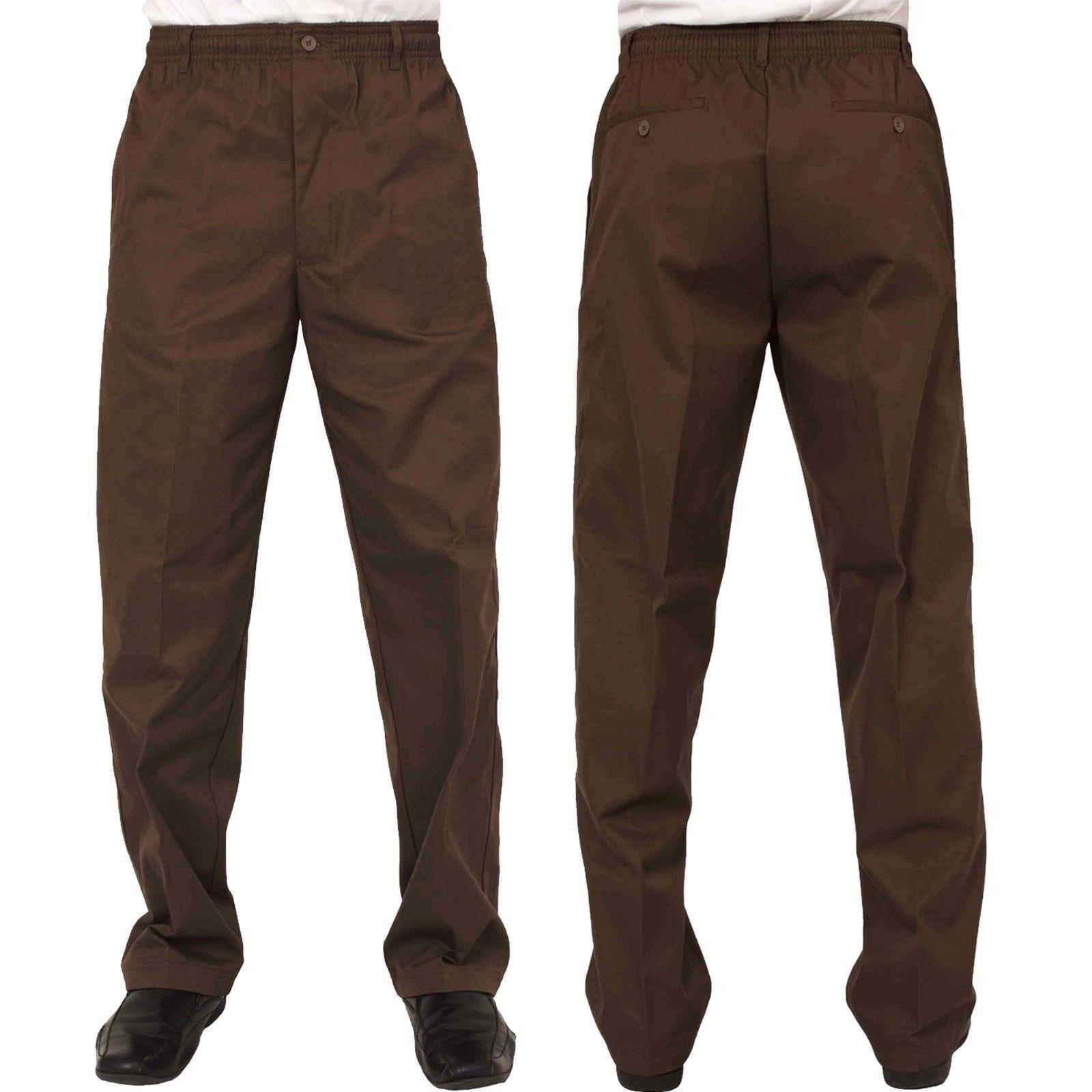 Comfortable coffee rugby trousers for men sizes 42–60 waist, Carabou brand