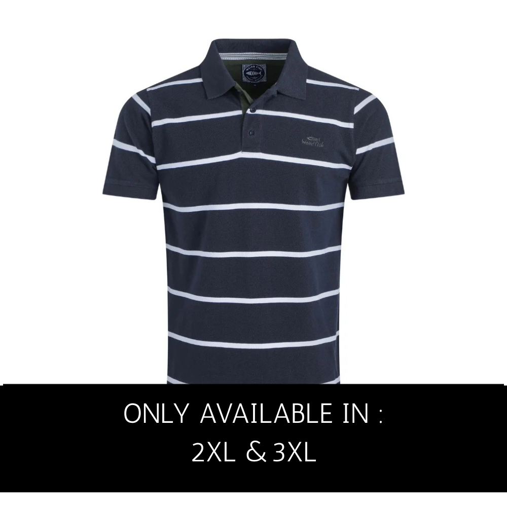 Weird Fish Stripe Polo (Midnight)