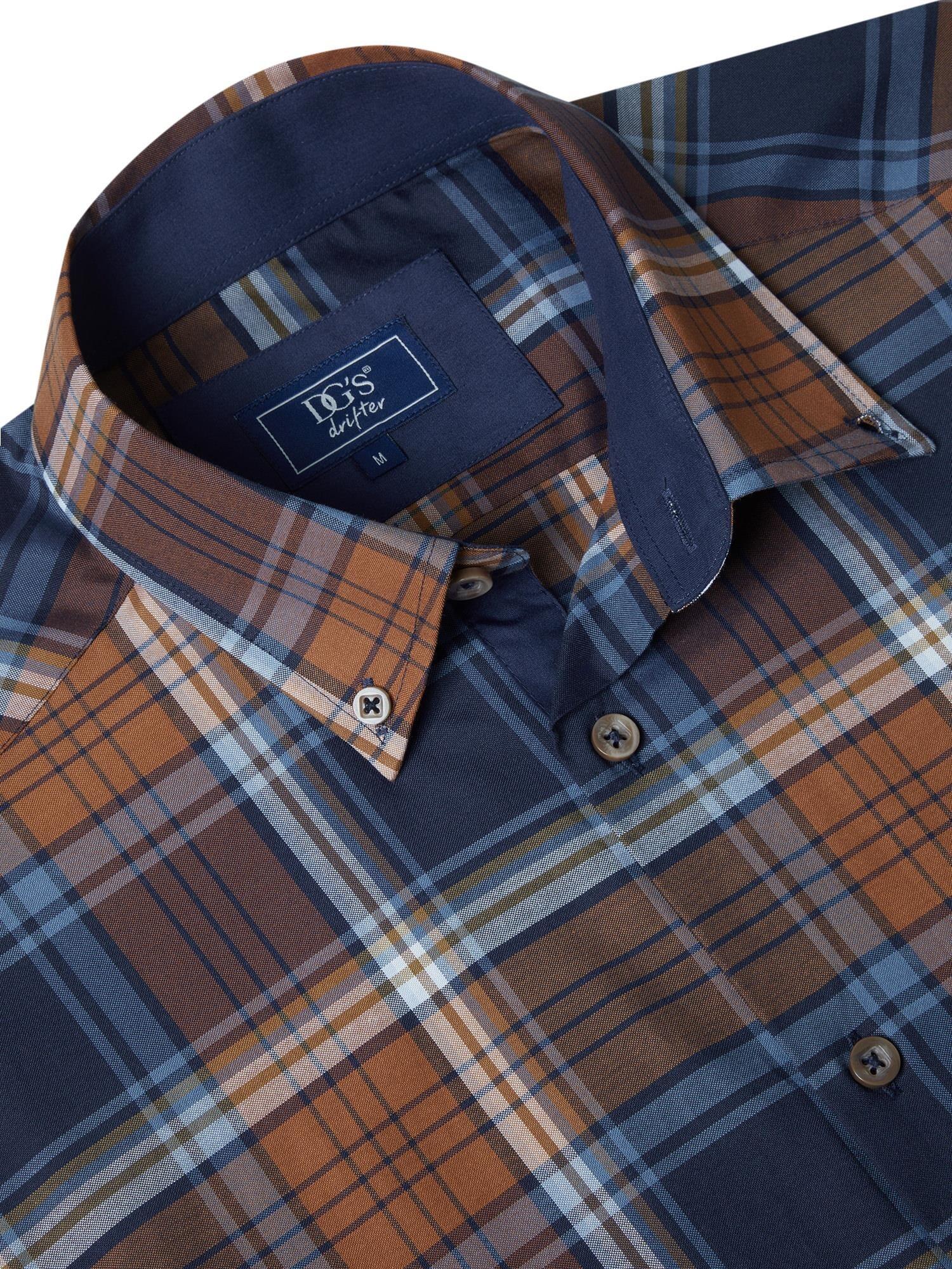 Men's Long Sleeve Check Flannel Shirt in Autumn Colours