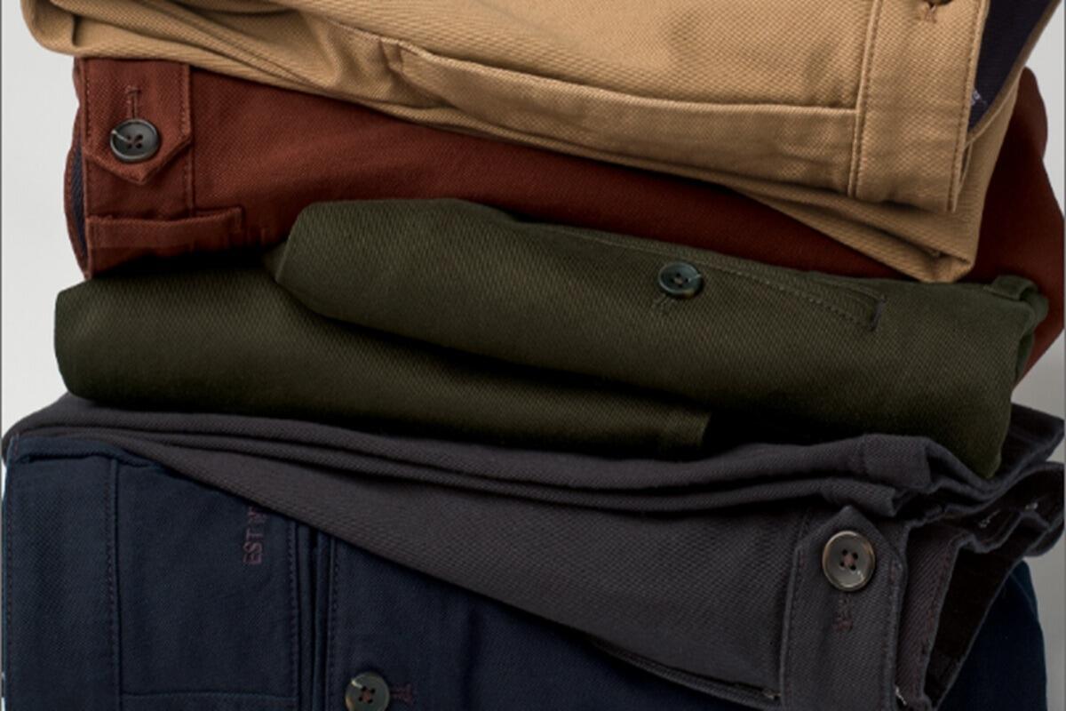 Big men's casual trousers including chinos, cords, and rugby trousers in waist sizes 42" to 60" – comfortable and stylish options for larger builds.