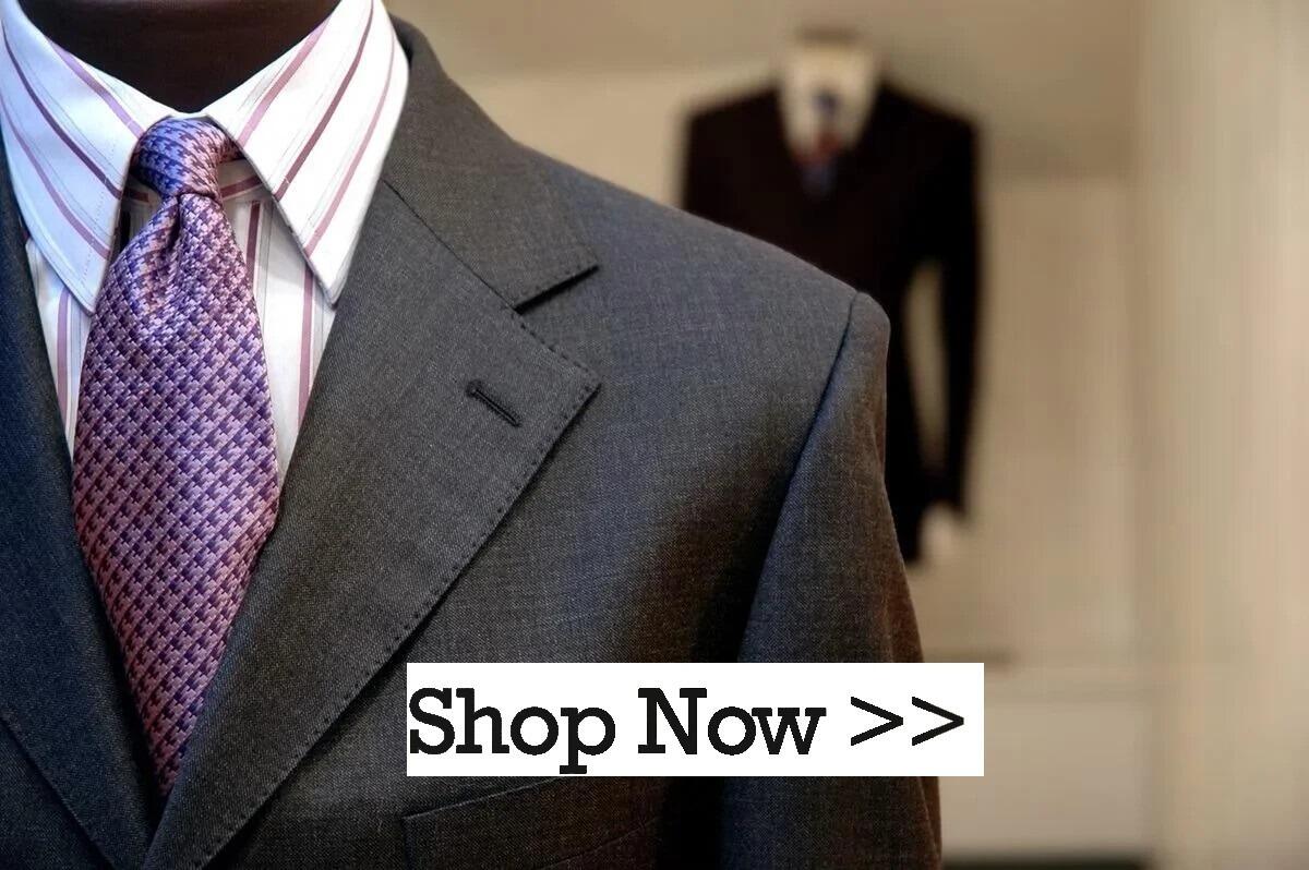 Big men's formal wear – suits, jackets, blazers, trousers, and formal shirts in sizes 48" to 62" chest and 42" to 60" waist