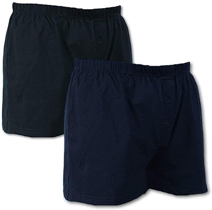 twin pack of big men’s jersey boxer shorts, sizes 2XL to 6XL, made from soft 95% cotton and 5% elastane for comfort and stretch  2. Rear View Image: