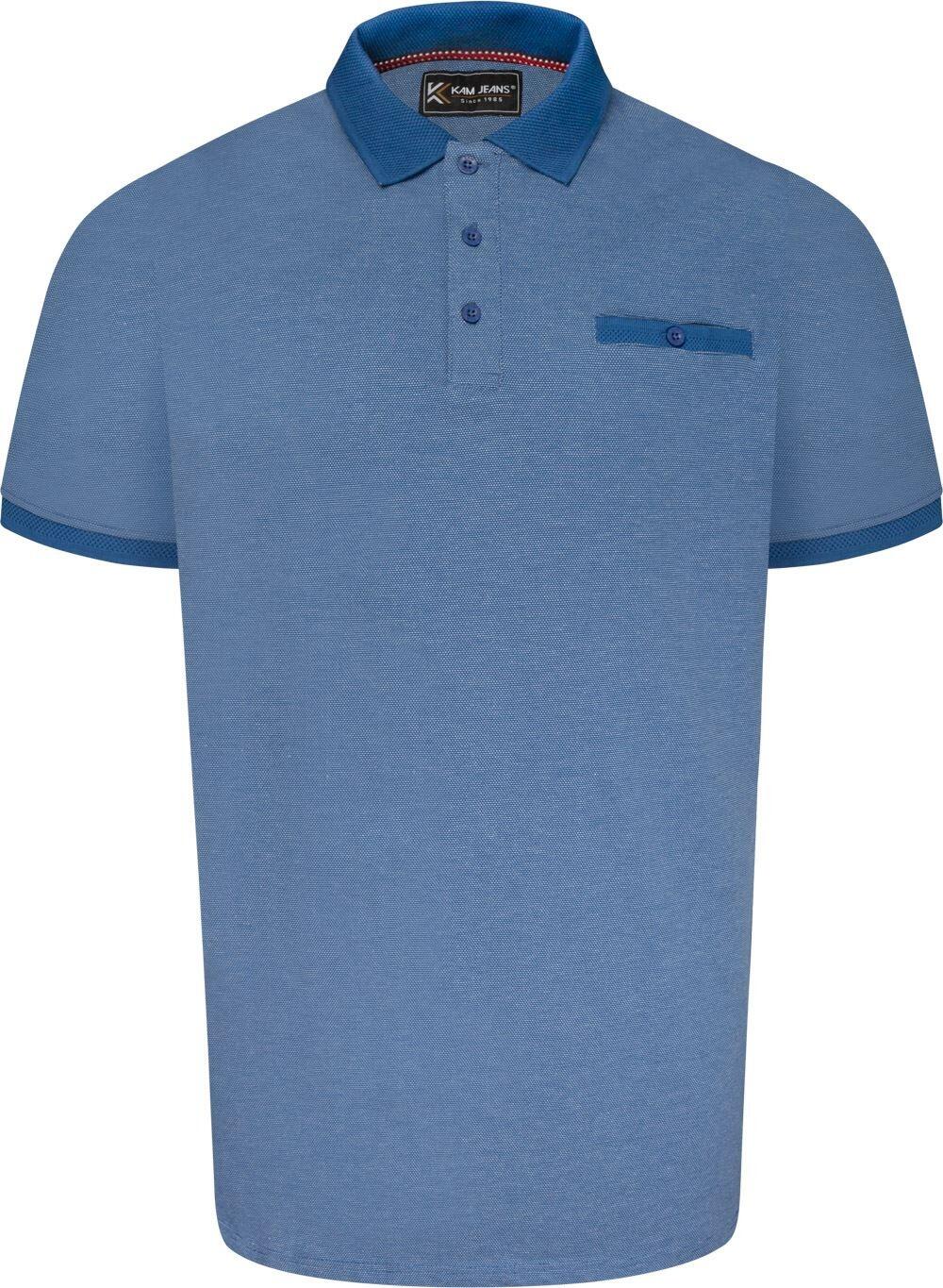 Men's Dobby Weave Polo Shirt in Blue