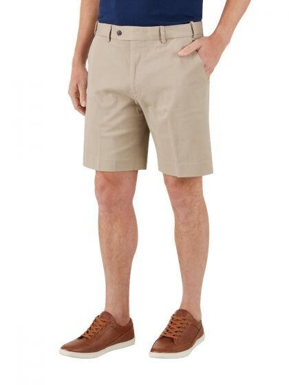 Casual smart navy shorts for larger men with flexible stretch fit