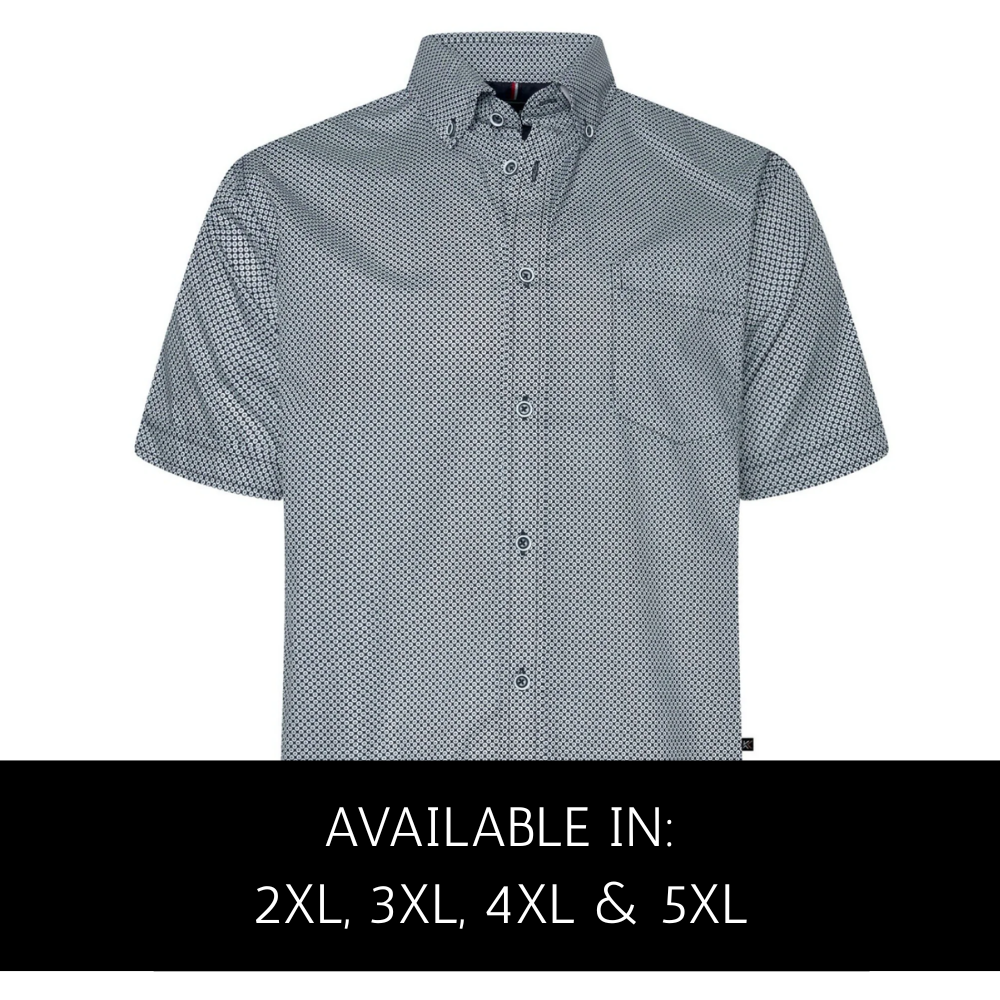 Kam Jeanswear geo print short sleeve shirt 2XL to 5XL