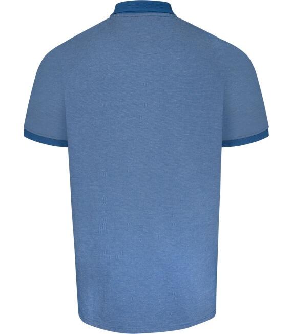 KAM Jeanswear Blue Polo Shirt With Jacquard Detail