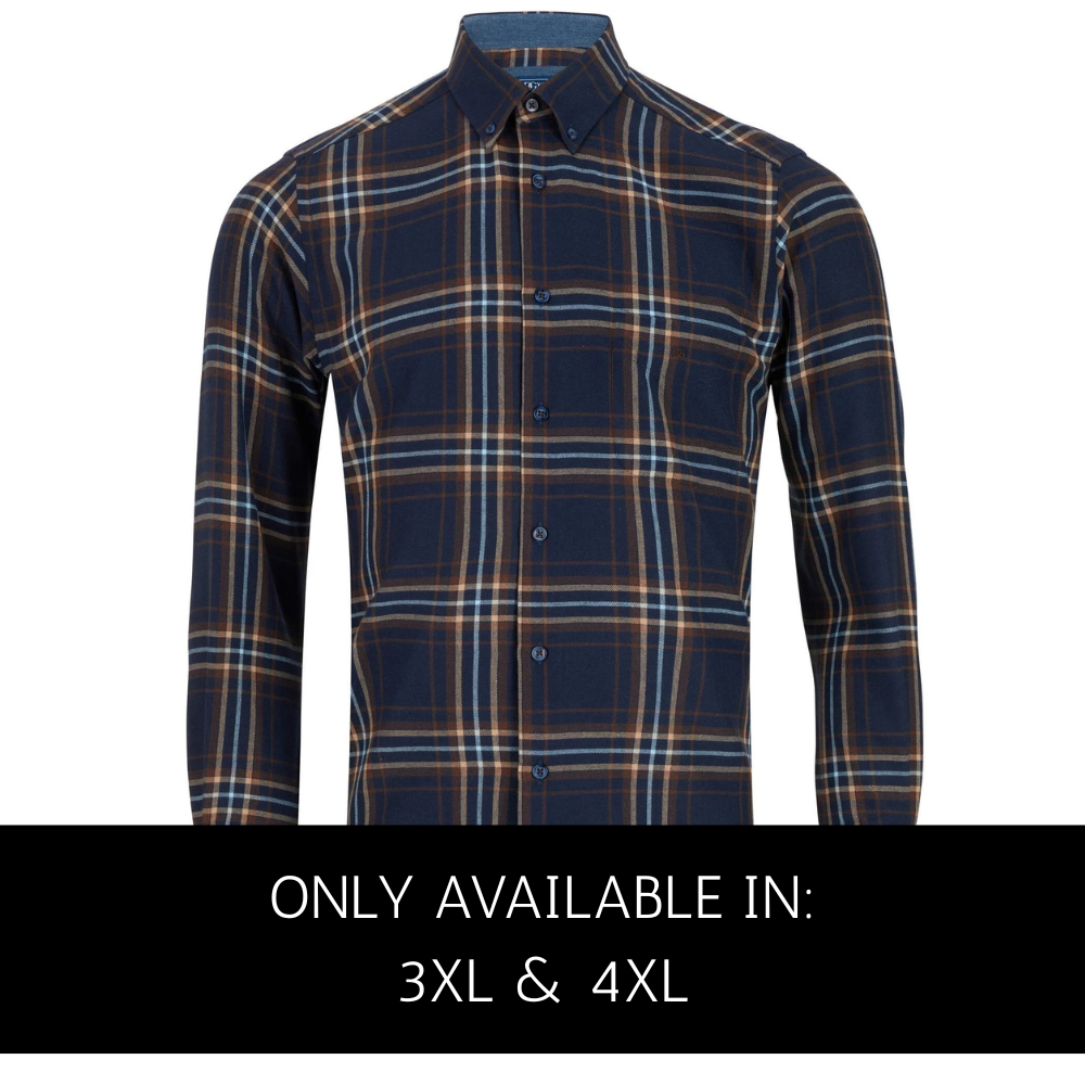 Men's Brushed Cotton Check Shirt with Chest Pocket