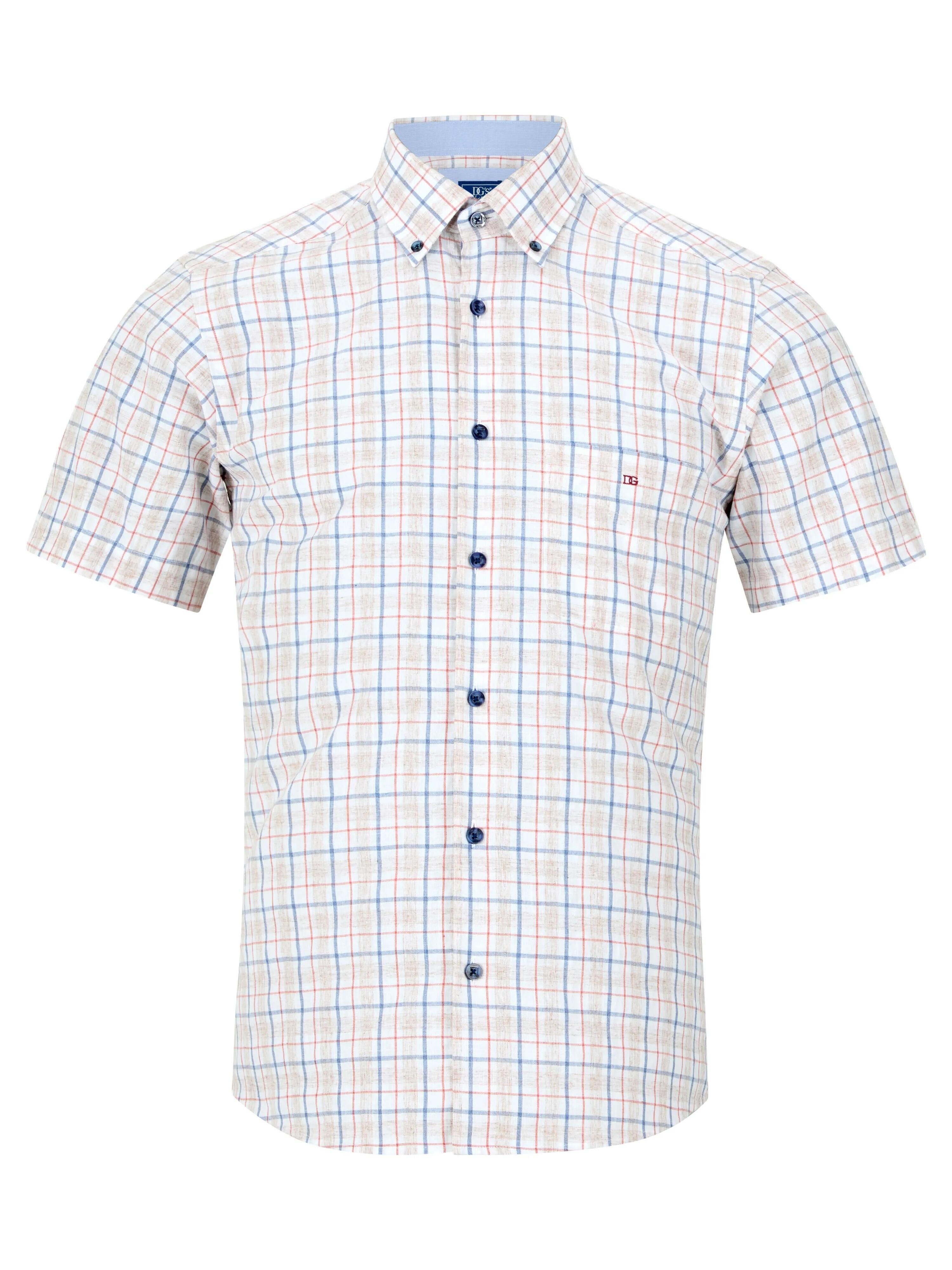 Douglas & Grahame big men check short sleeve shirt front view