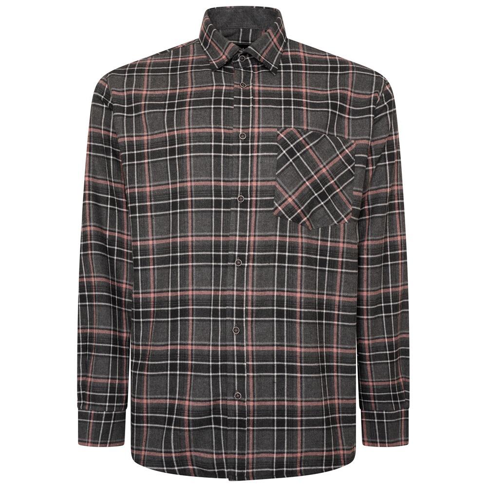 Premium Cloth Flannel Shirt in Charcoal Grey