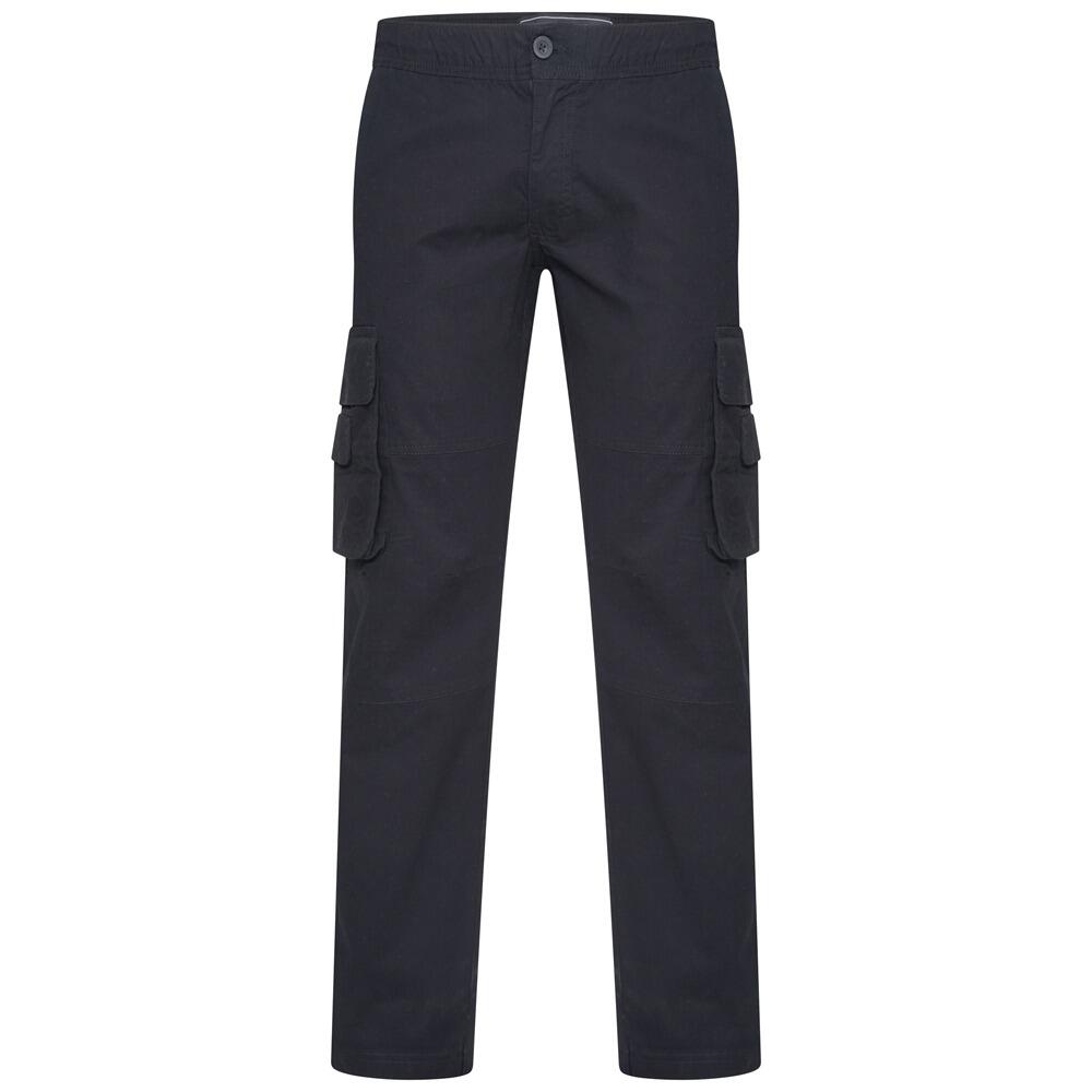 KAM Jeanswear black cargo pants with straight leg and stretch fabric