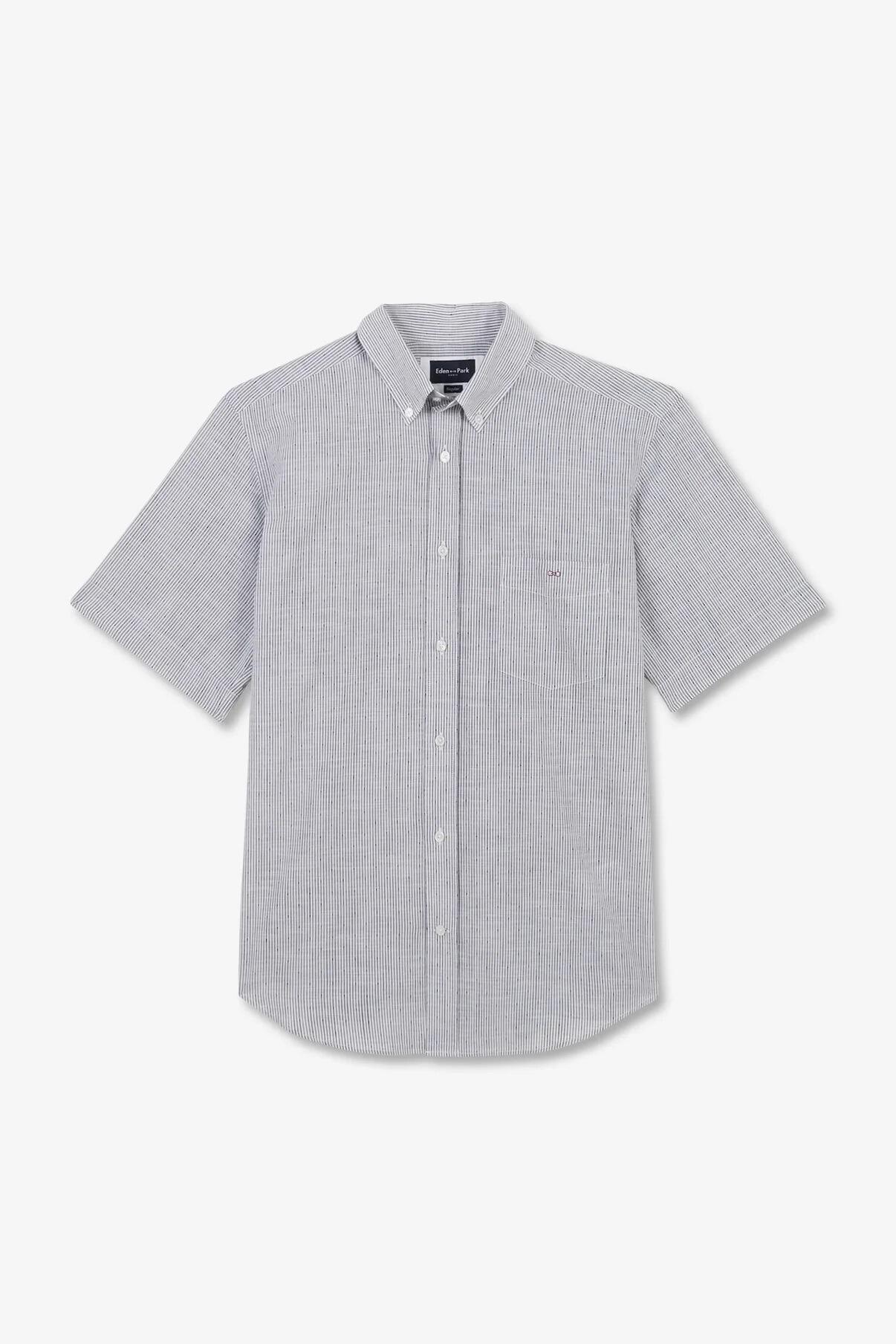 Eden Park Men's Short Sleeve Dobby Weave Shirt