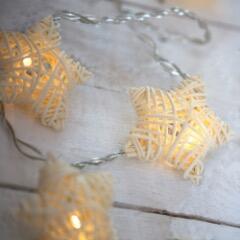 Blaze On Wicker Star 30 fairy lights in Natural