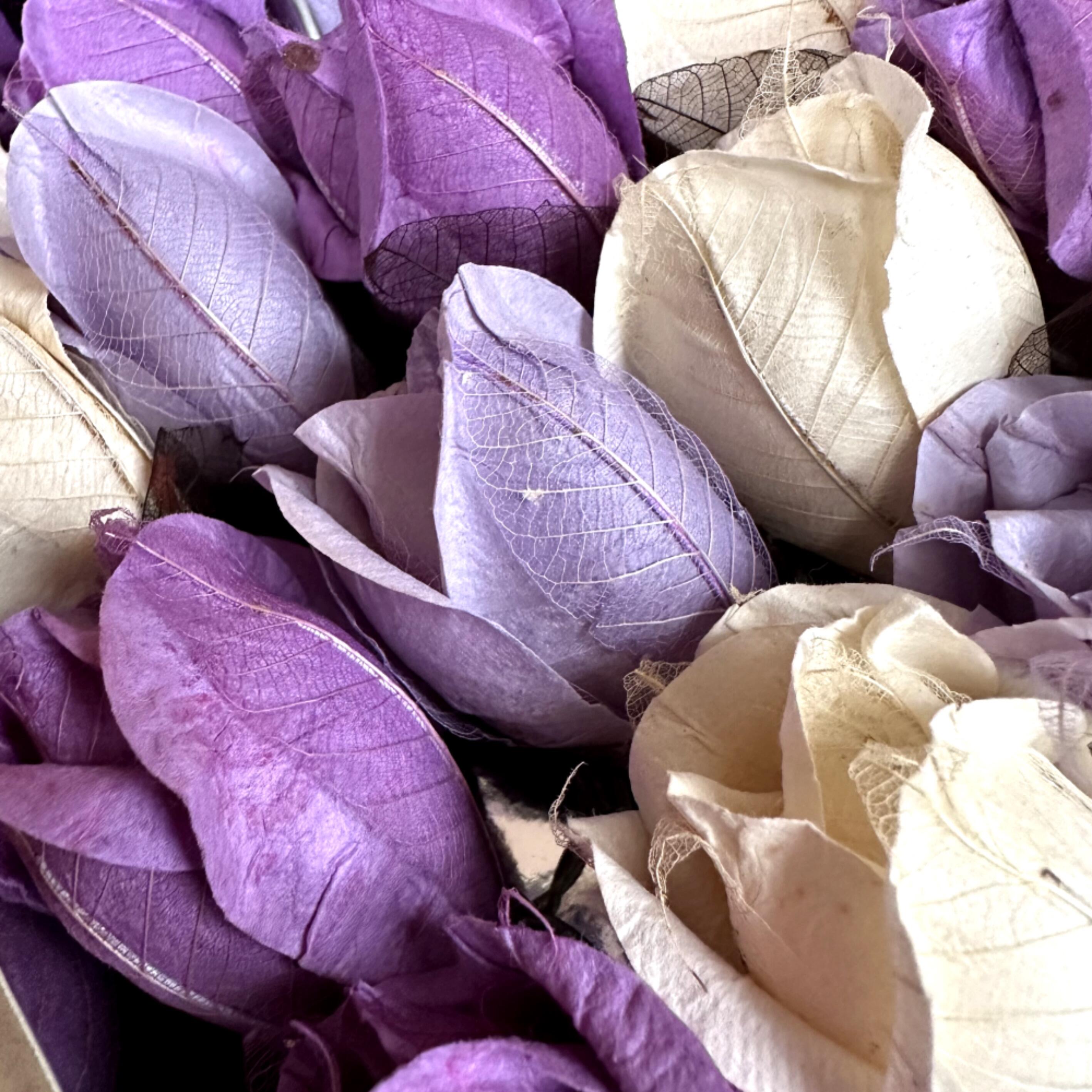 Chelsea Rose Fairy Lights in Purple Tones – Handcrafted Thai Saa Paper Rosebuds