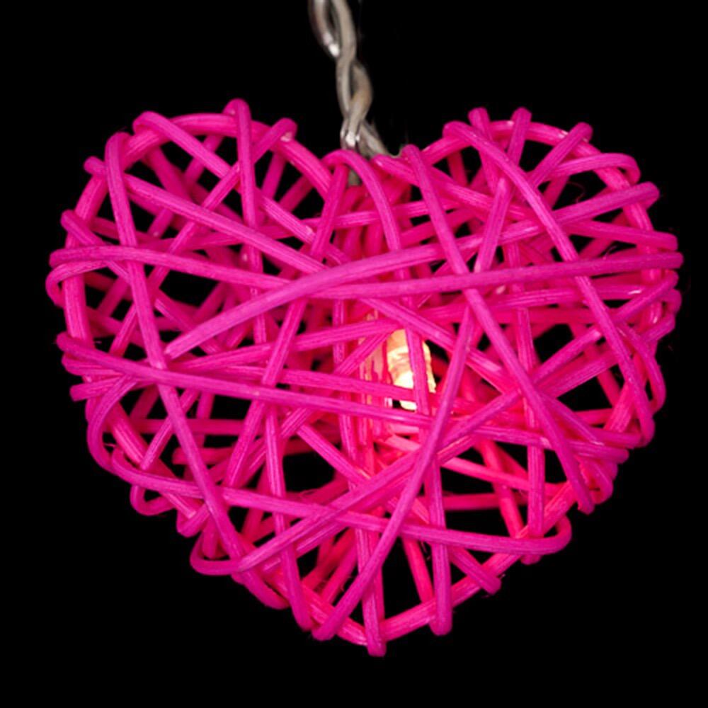 Blaze On Wicker Heart 20 fairy lights in Rainbow