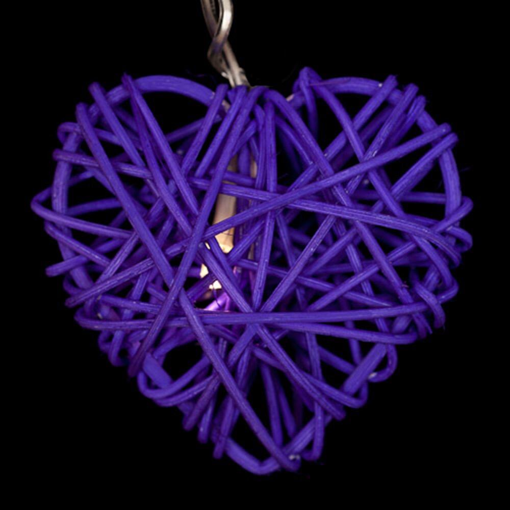 Blaze On Wicker Heart 20 fairy lights in Rainbow