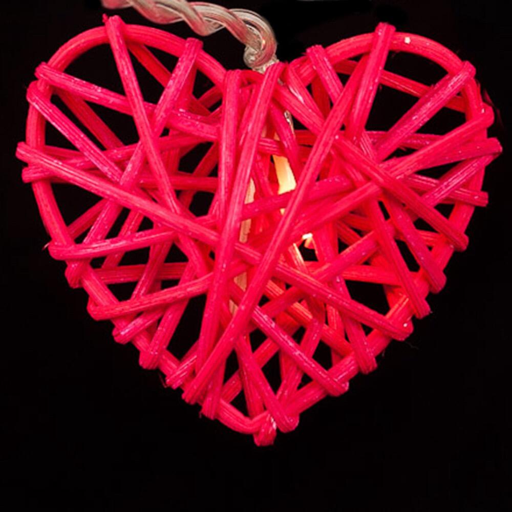Blaze On Wicker Heart 20 fairy lights in Rainbow