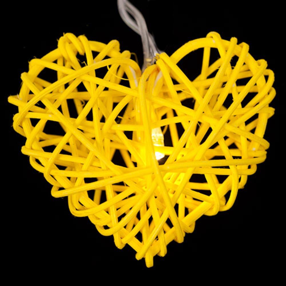 Blaze On Wicker Heart 20 fairy lights in Rainbow