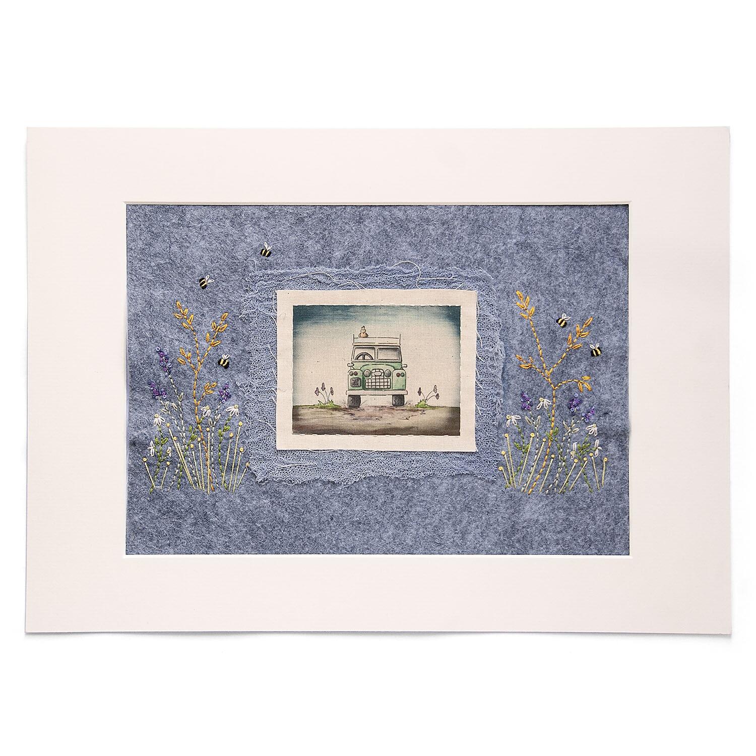 Landy Land Rover Embroidery Kit | Mixed Media Stitching Project
